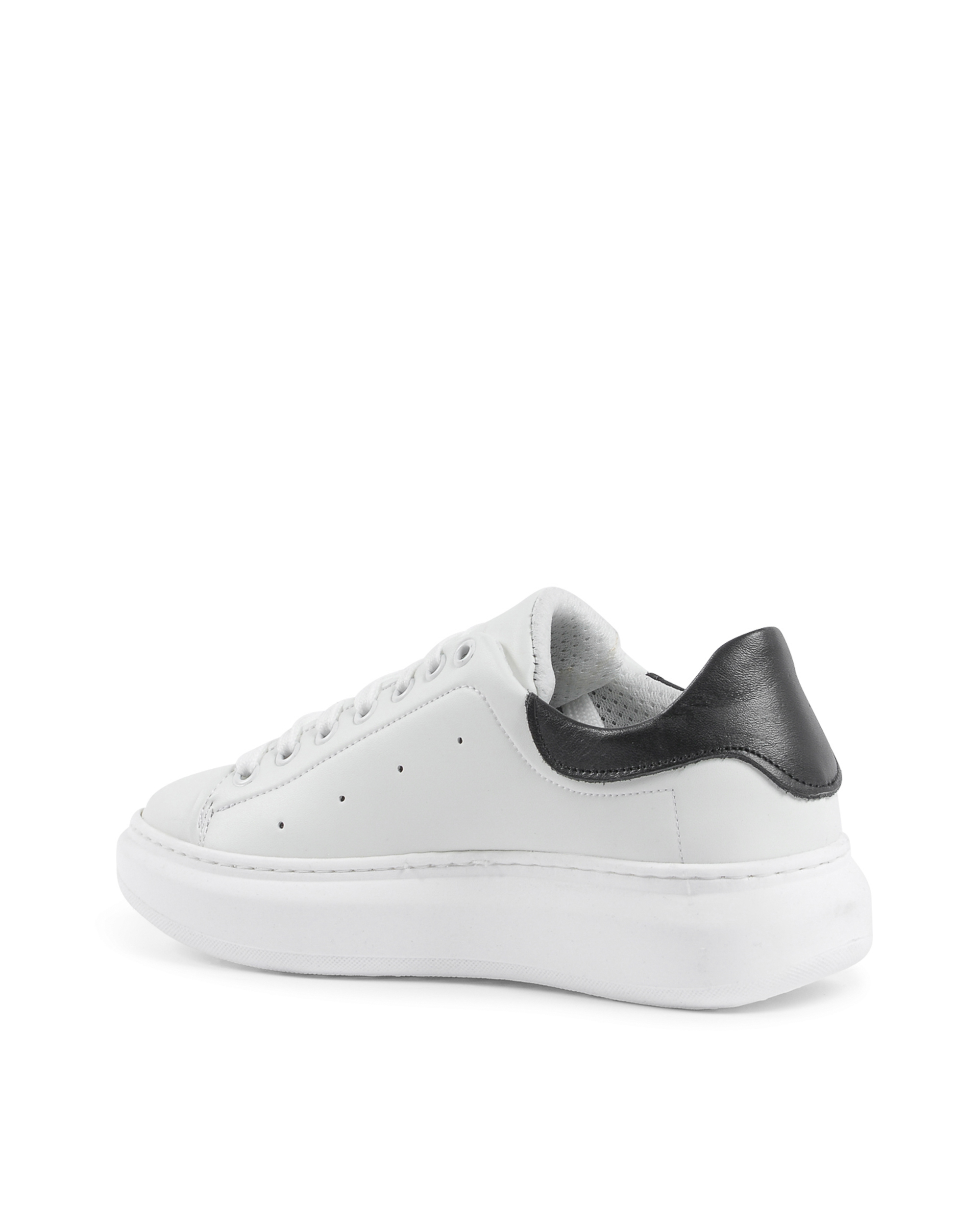 Sneaker Donna 19V69 Italia Bianco Nero 719 PELLE BIANCO PELLE NERO
