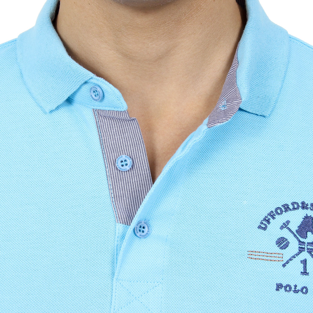 Polo da uomo a maniche corte Ufford & Suffolk Polo Club US025 BLU