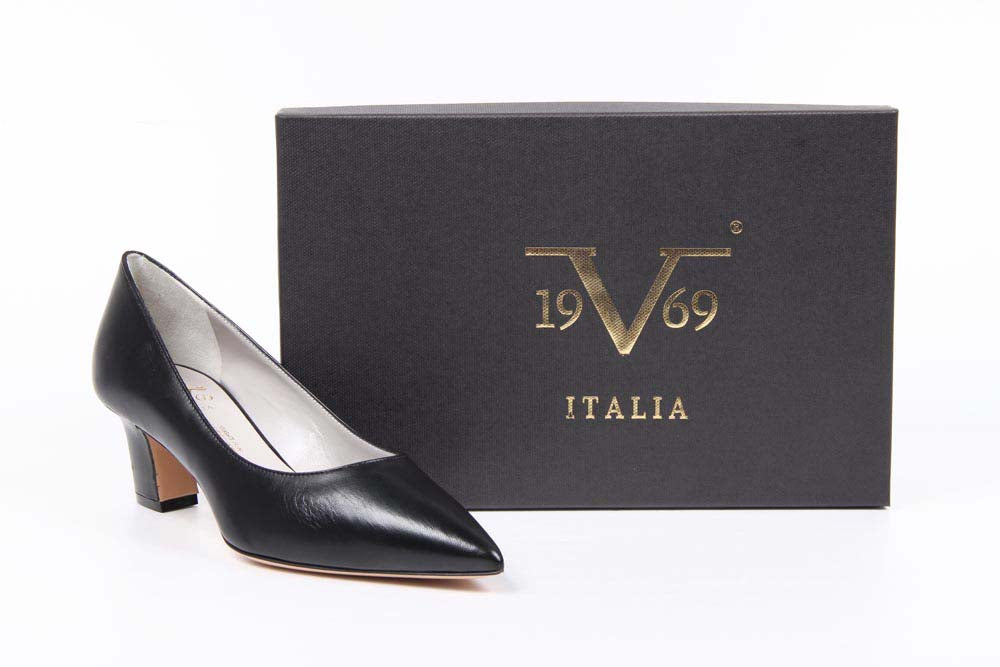V 1969 Italia Décolleté da donna con tacco a gattino 5534 LID55 PE ELIOS15NE CAPRETTO ELIOS NERO