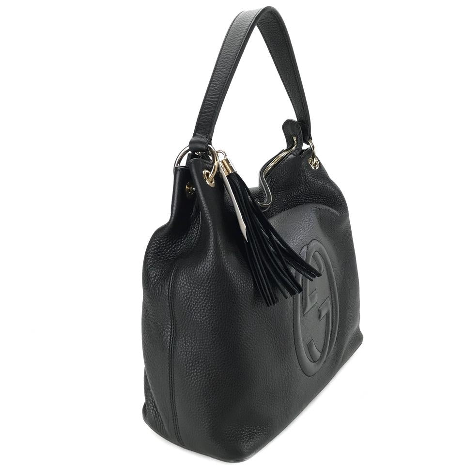 Borsa tote Gucci Soho in pelle nera