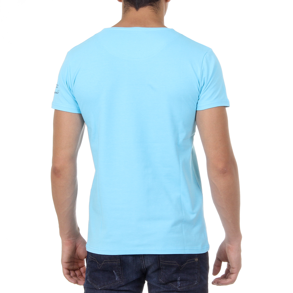 T-shirt da uomo Ufford & Suffolk Polo Club a maniche corte con scollo rotondo US028 BLU