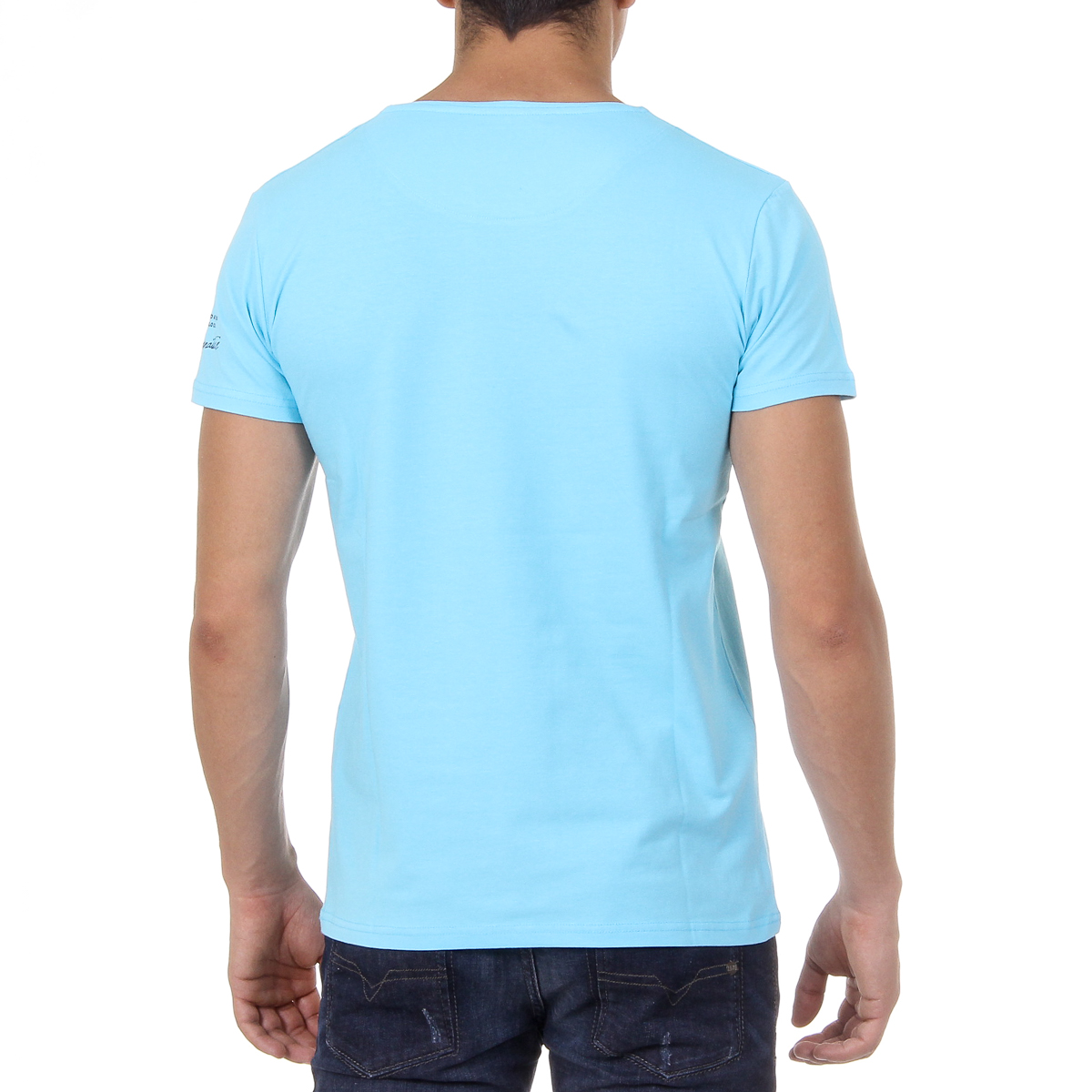T-shirt da uomo Ufford & Suffolk Polo Club a maniche corte con scollo rotondo US028 BLU