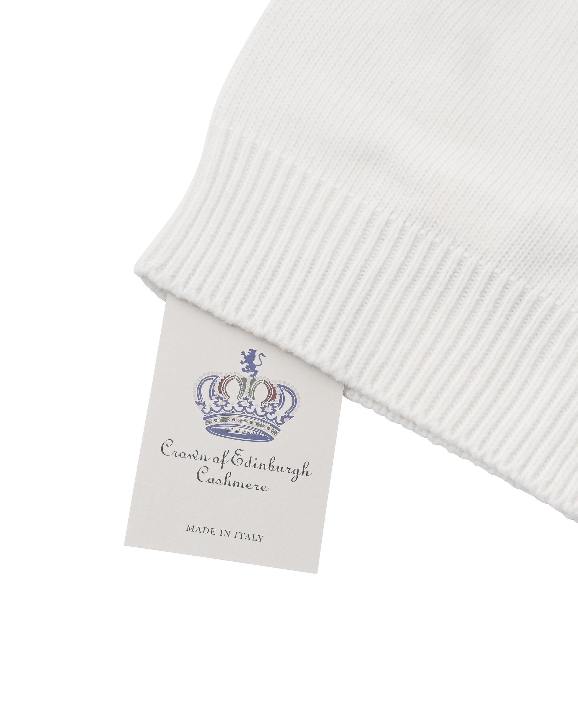 Berretto con risvolto da donna in cashmere Crown of Edinburgh COE 0047 CREMA