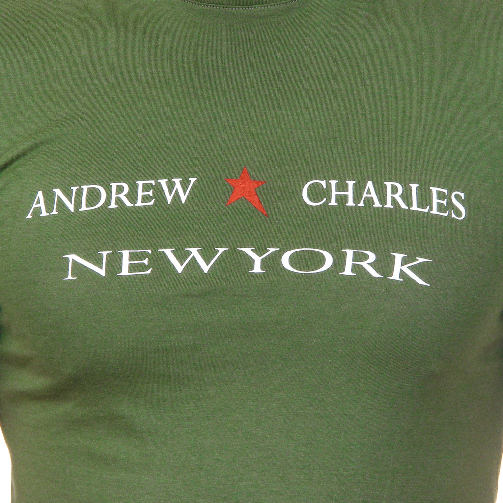 Andrew Charles T-shirt da uomo a maniche corte con scollo rotondo verde KEITA