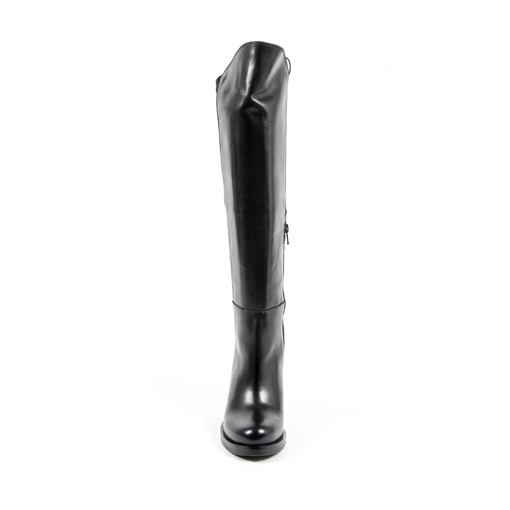 Stivale alto da donna V 1969 Italia B2406 VITELLO NERO LICRA NERO