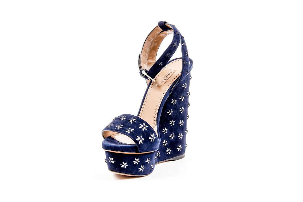 Sandali con zeppa e cinturino alla caviglia da donna Alaia 6E3X842CC06 C551