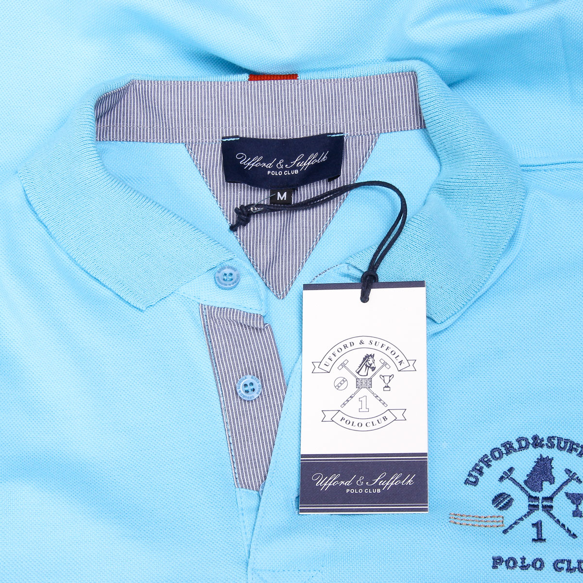 Polo da uomo a maniche corte Ufford & Suffolk Polo Club US025 BLU