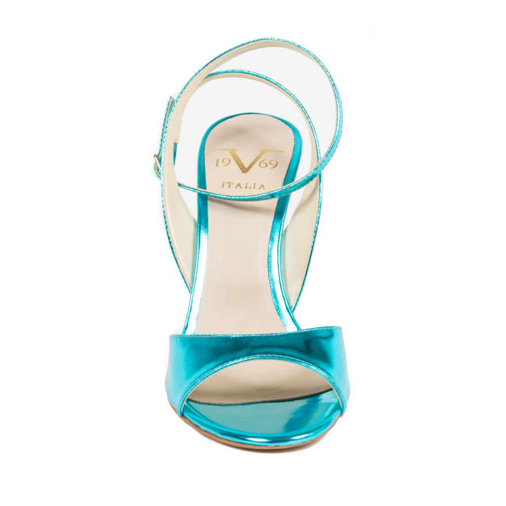Sandalo Donna V1969 Italia con cinturino alla caviglia Azzurro 302 SPECCHIO AZZURRO