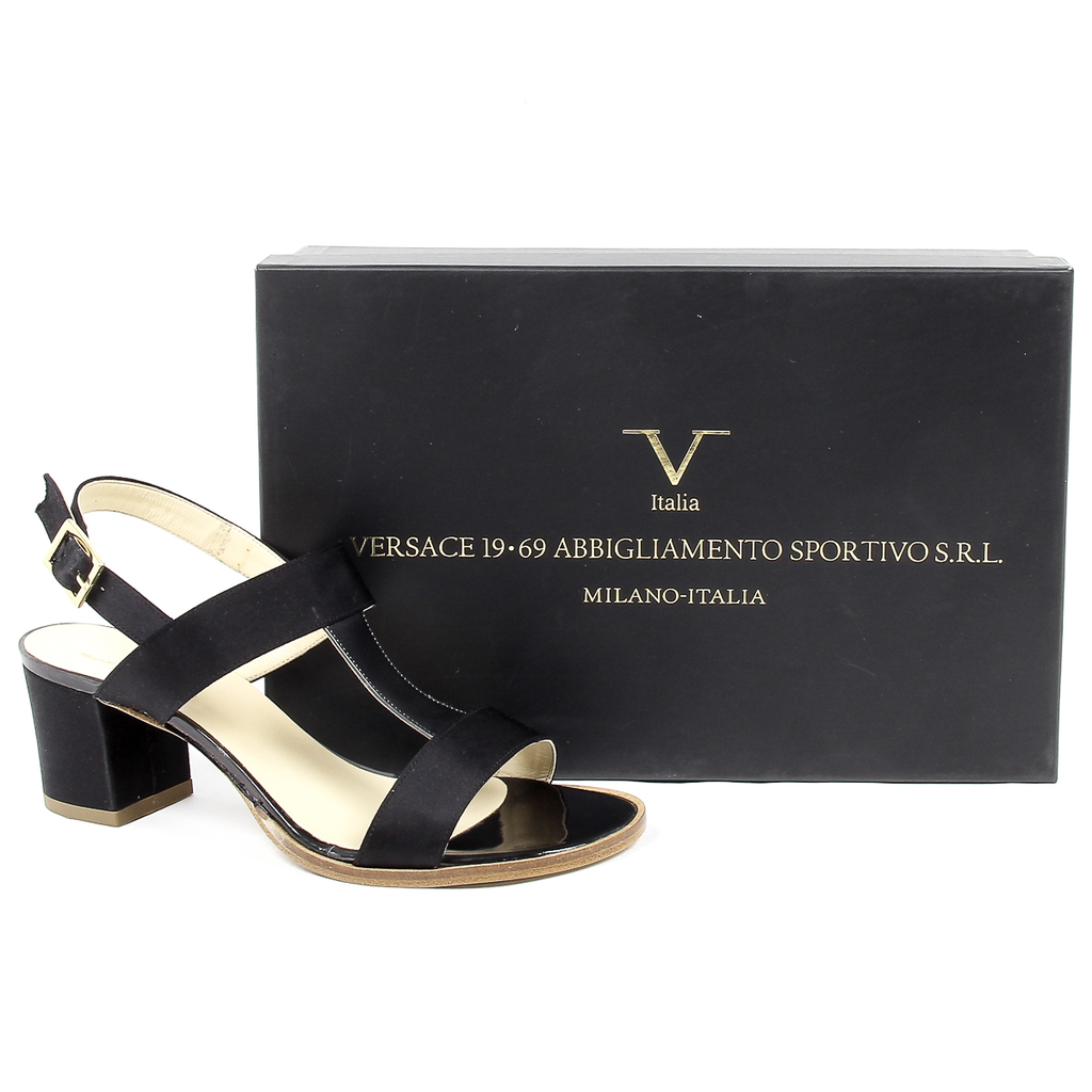 V 1969 Italia Sandalo Donna Nero PERLA