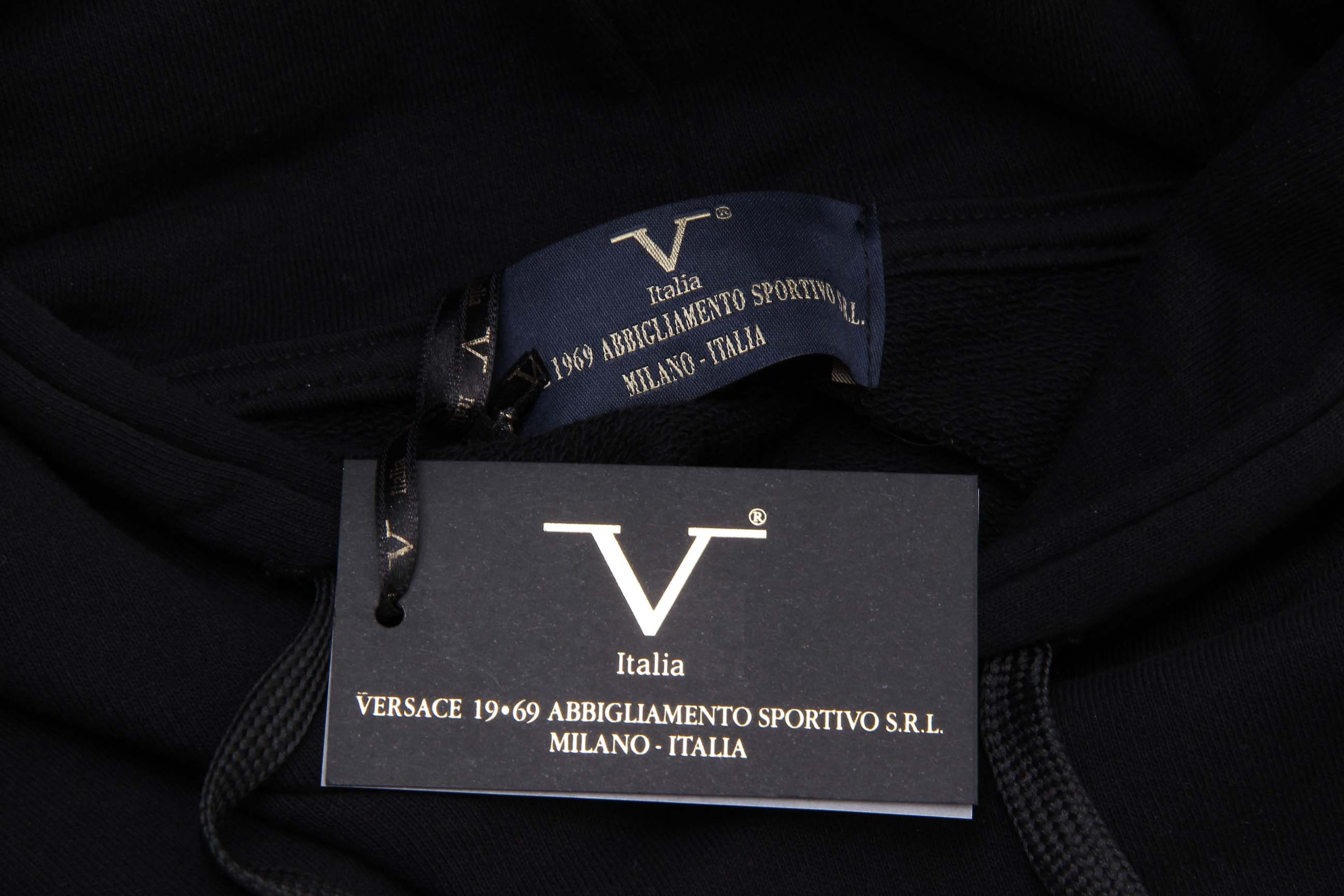 Felpa con cappuccio da uomo V 1969 Italia ART. 4467 NERO