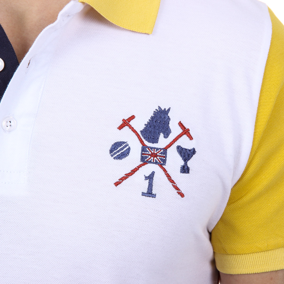 Polo da uomo a maniche corte Ufford & Suffolk Polo Club US009 BIANCO
