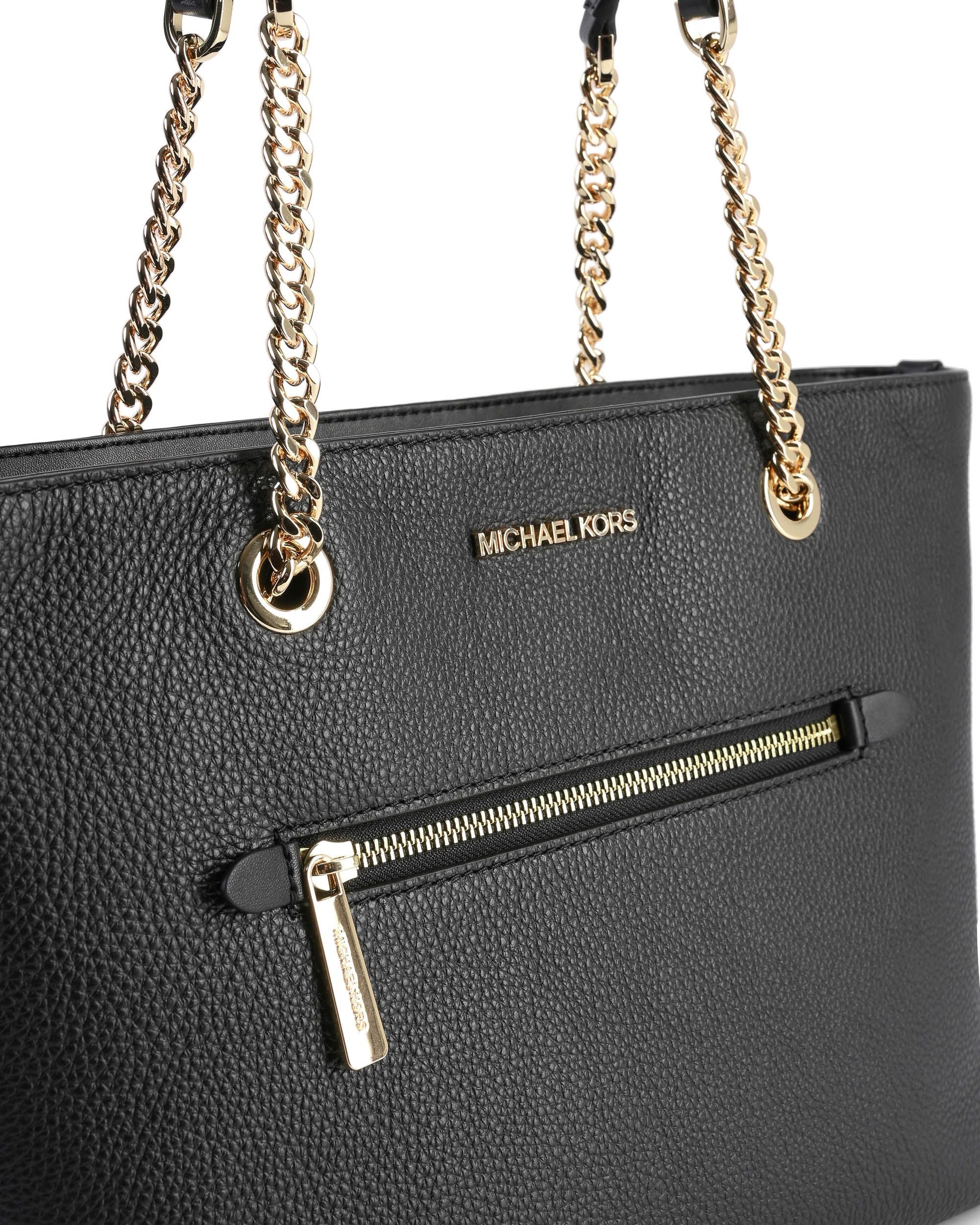 Borsa tote media con cerniera frontale e catena Michael Kors 35F2GTTT2L NERA