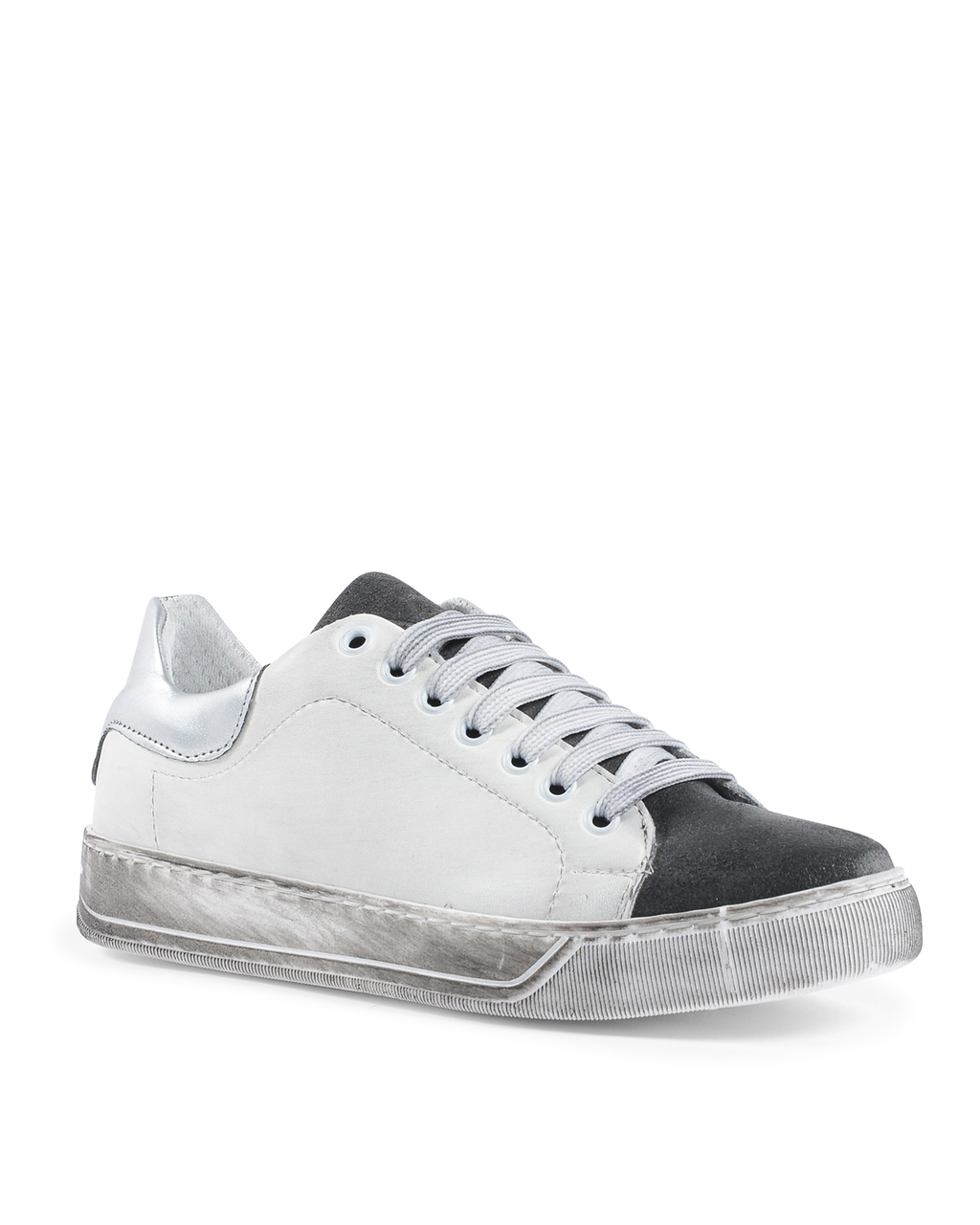 Sneaker Donna 19V69 Italia Bianco Grigio 718 PELLE BIANCO CAM GRIGIO