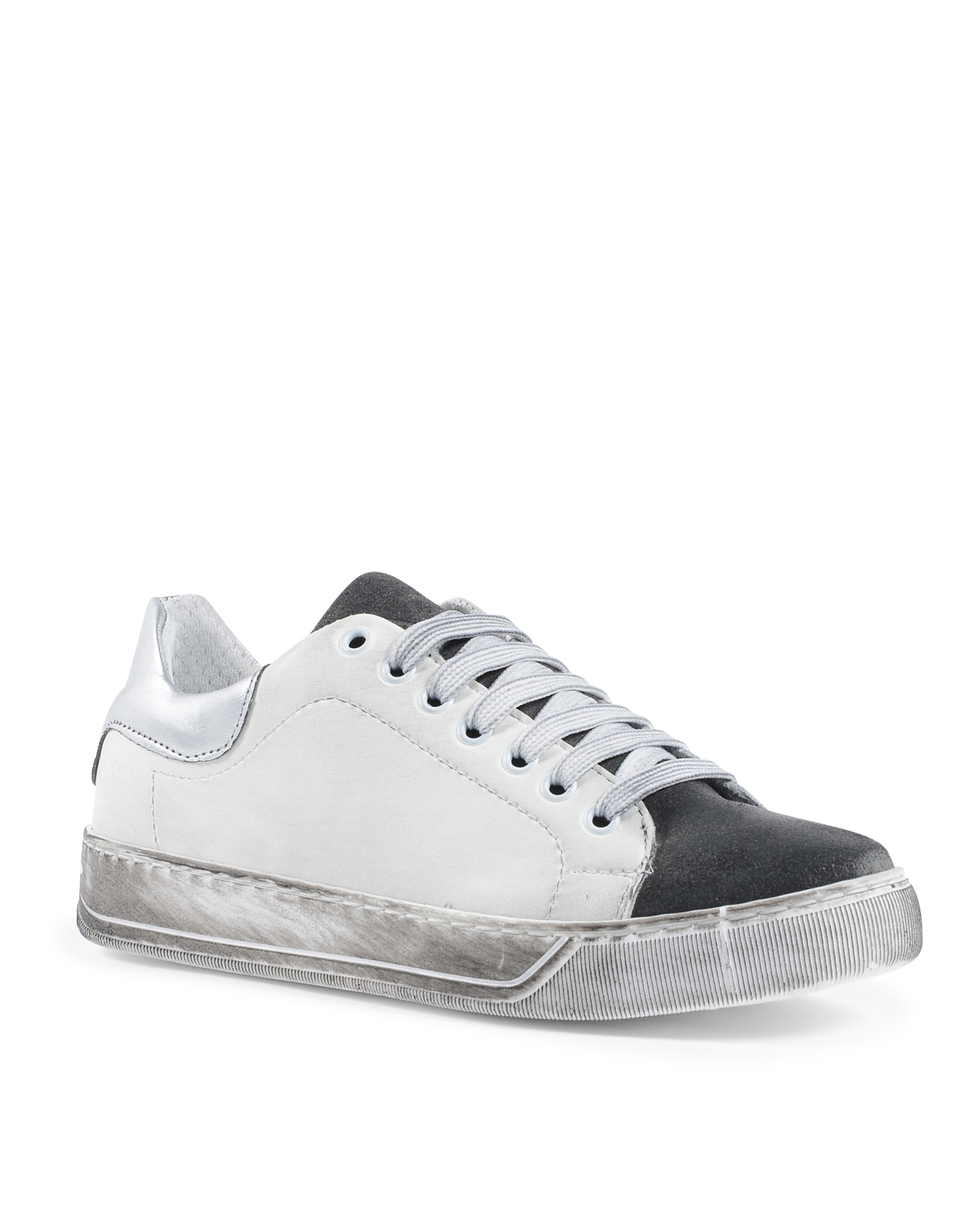 Sneaker Donna 19V69 Italia Bianco Grigio 718 PELLE BIANCO CAM GRIGIO