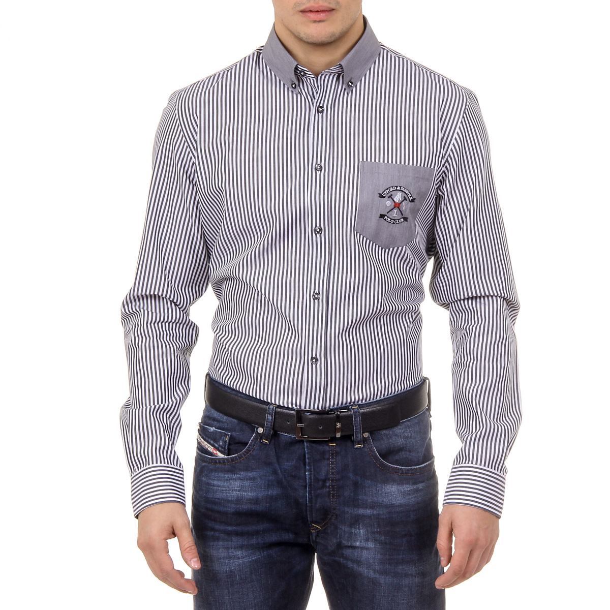 Maglietta da uomo Ufford & Suffolk Polo Club USC01 A2 NERO