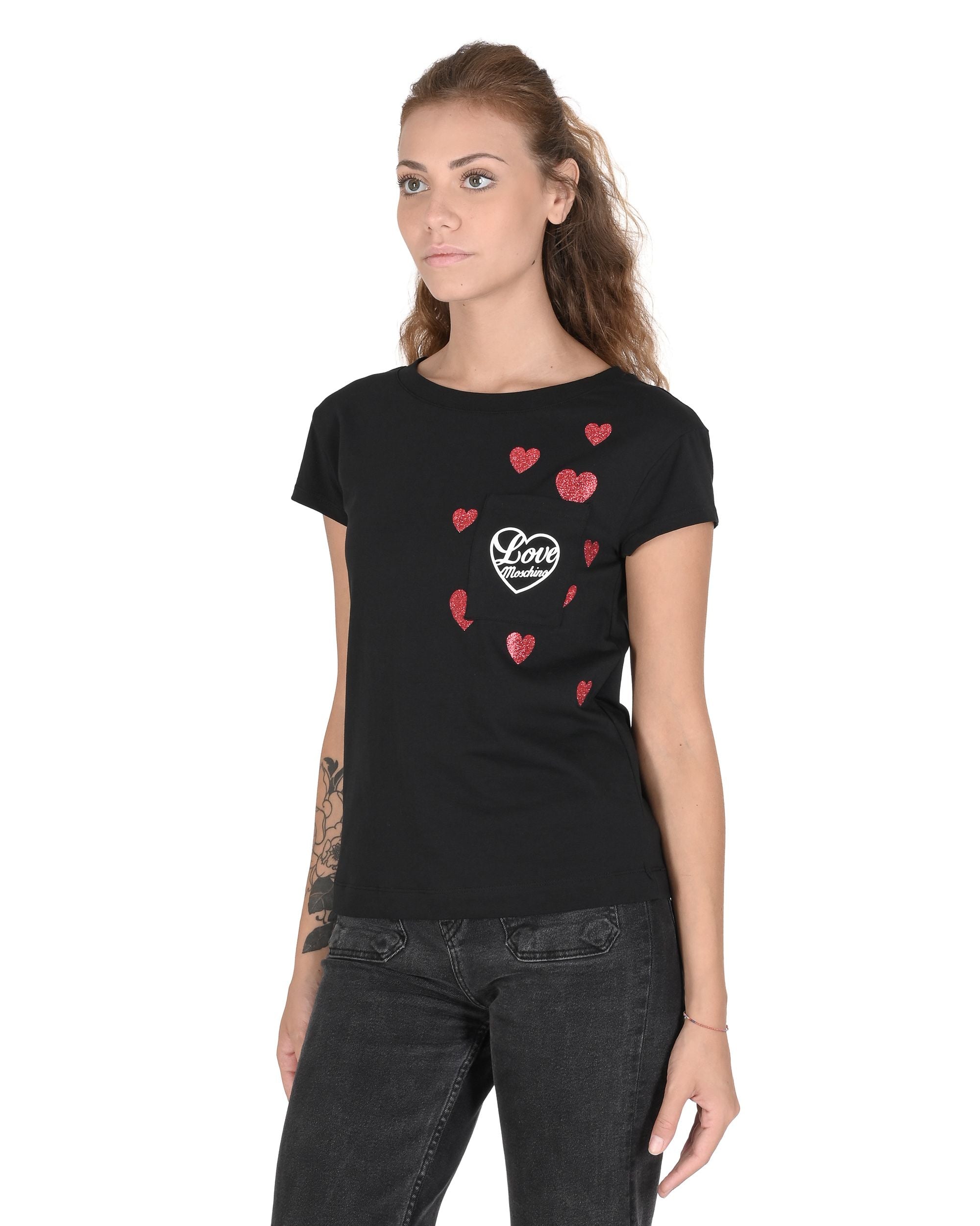 T-shirt da donna Love Moschino W 4 F30 2O E 2264 C74 NERO