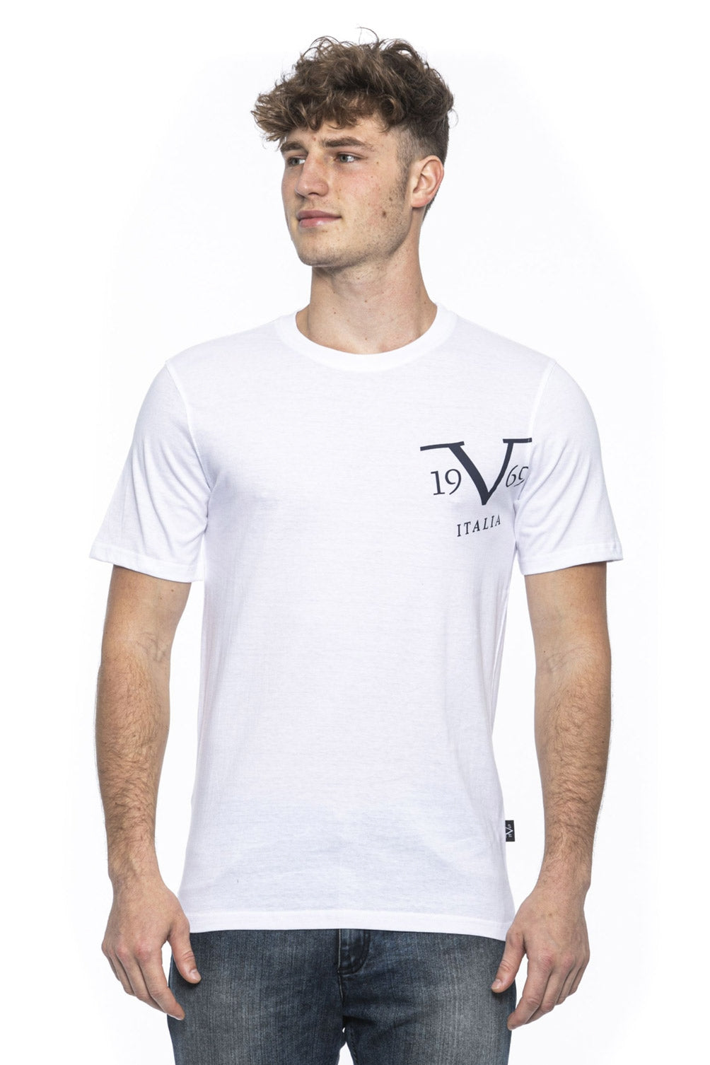 19V69 Italia T-shirt da uomo bianca MIKE WHITE
