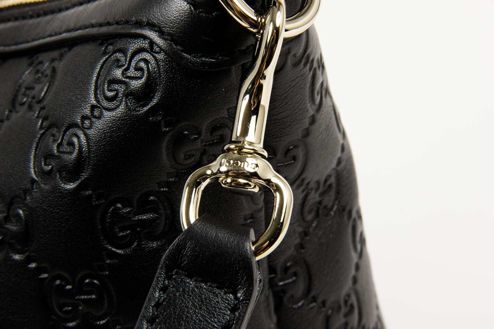 Borsa a mano Gucci da donna in pelle e bambù GG Guccissima