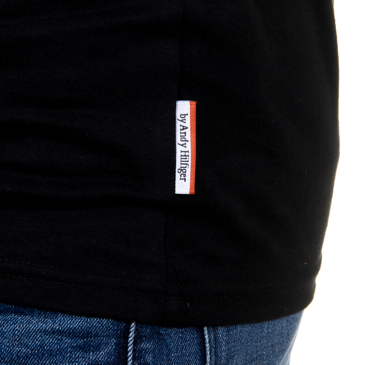 Andrew Charles T-shirt da uomo a maniche corte con scollo rotondo, nera KEITA