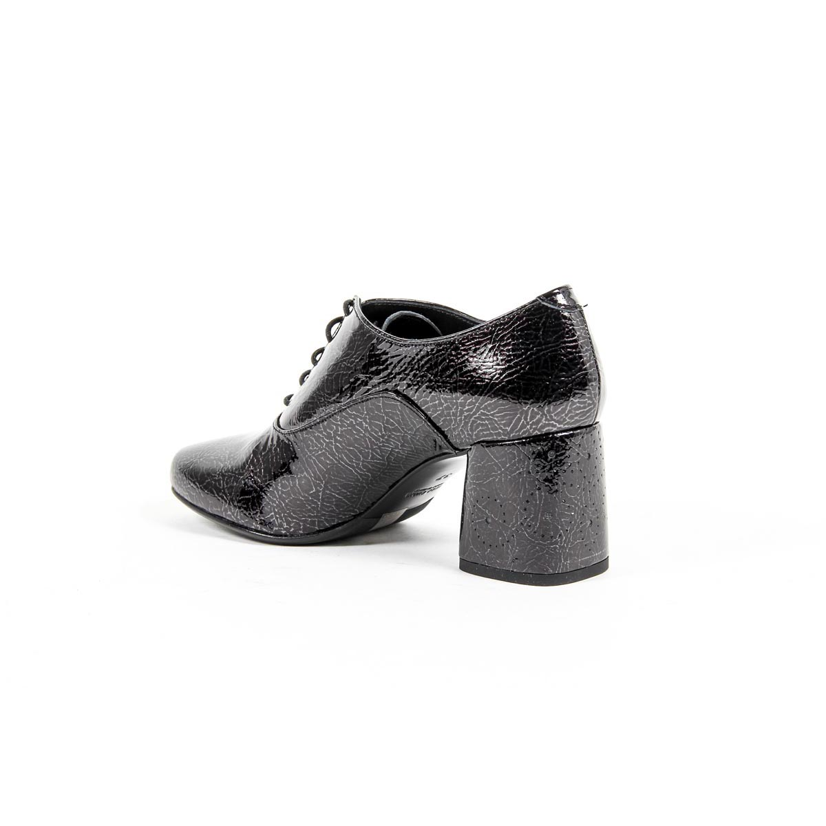 V 1969 Italia Scarpa Oxford con tacco da donna B2461 CRASH NERO