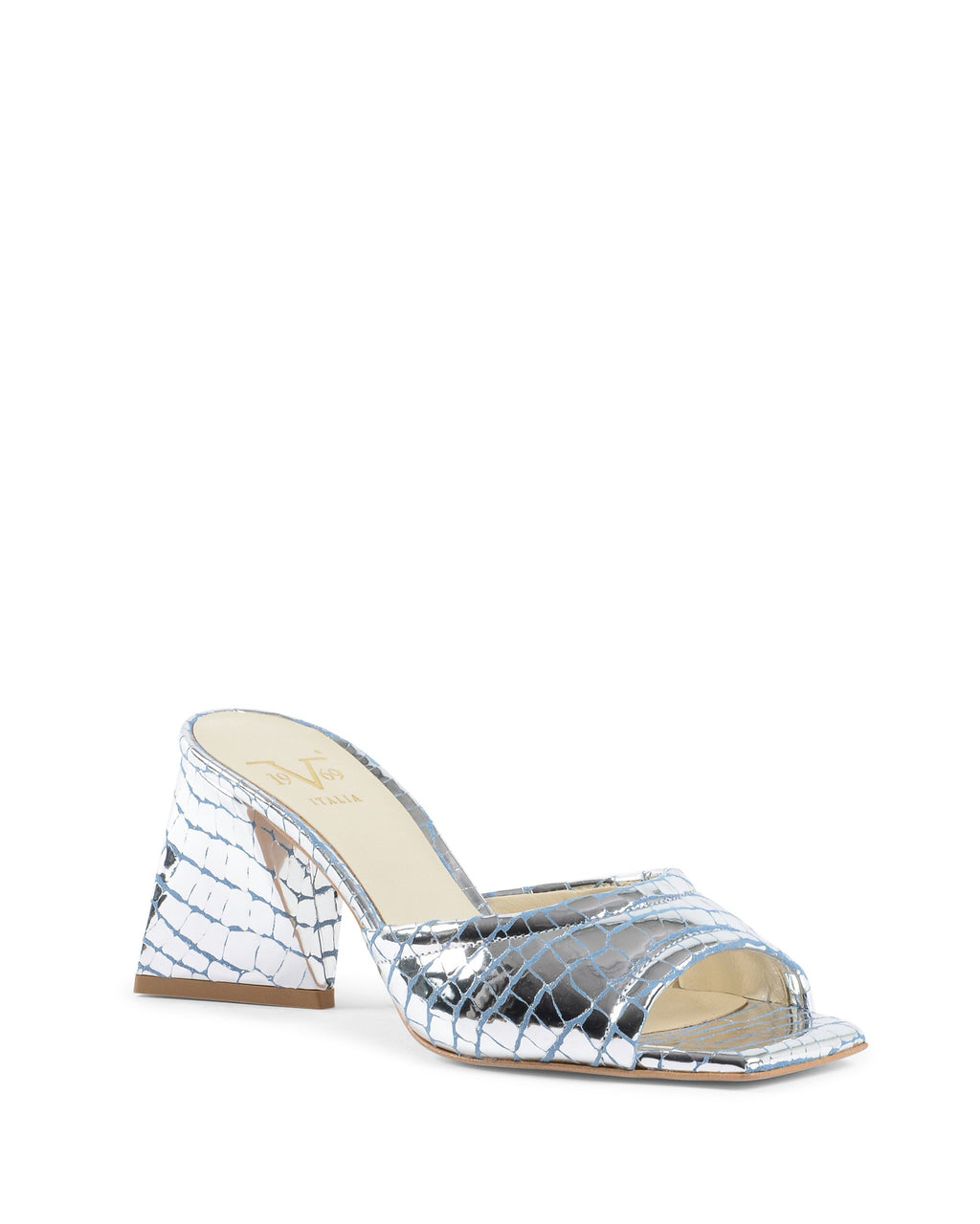 Sandalo Donna 19V69 Italia Argento SIMONA PITONE CELESTE ARGENTO