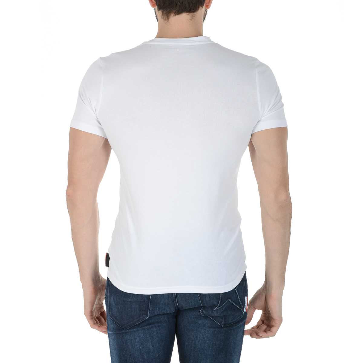Andrew Charles T-shirt da uomo a maniche corte con scollo rotondo, bianca KEITA