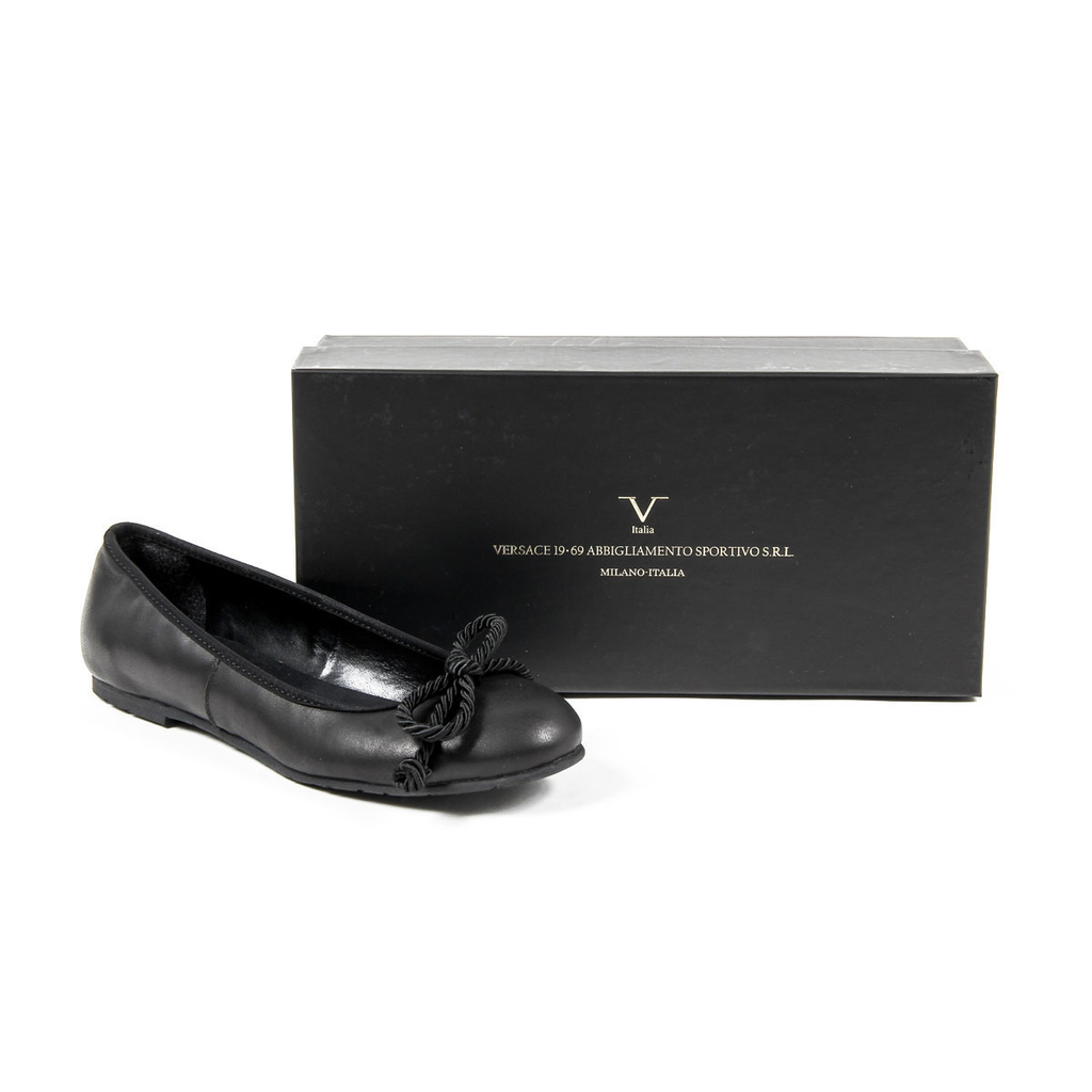 V 1969 Italia Ballerina da donna E08 NAPPA NERO CORDA