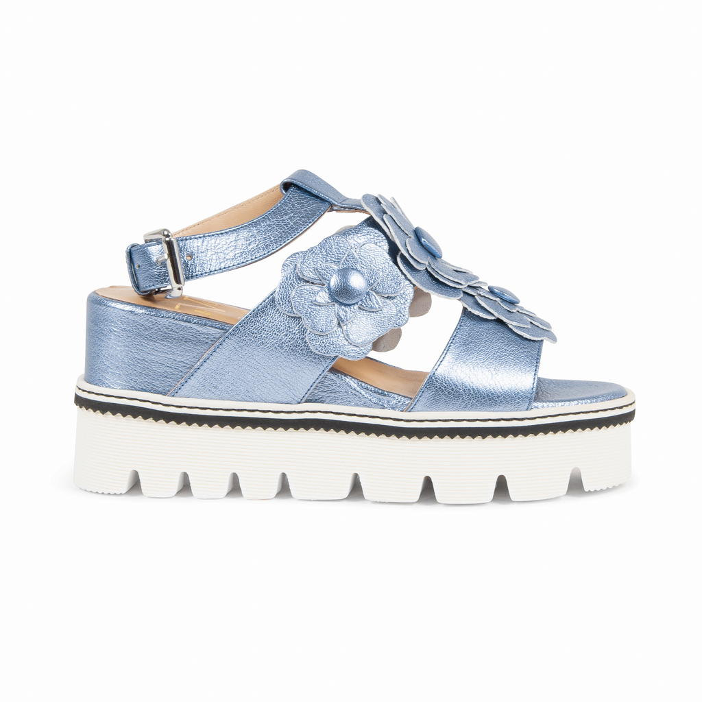 Sandalo Donna V1969 Italia Platform Azzurro B3042DO CAPRA VETREX LAM AZZURRO