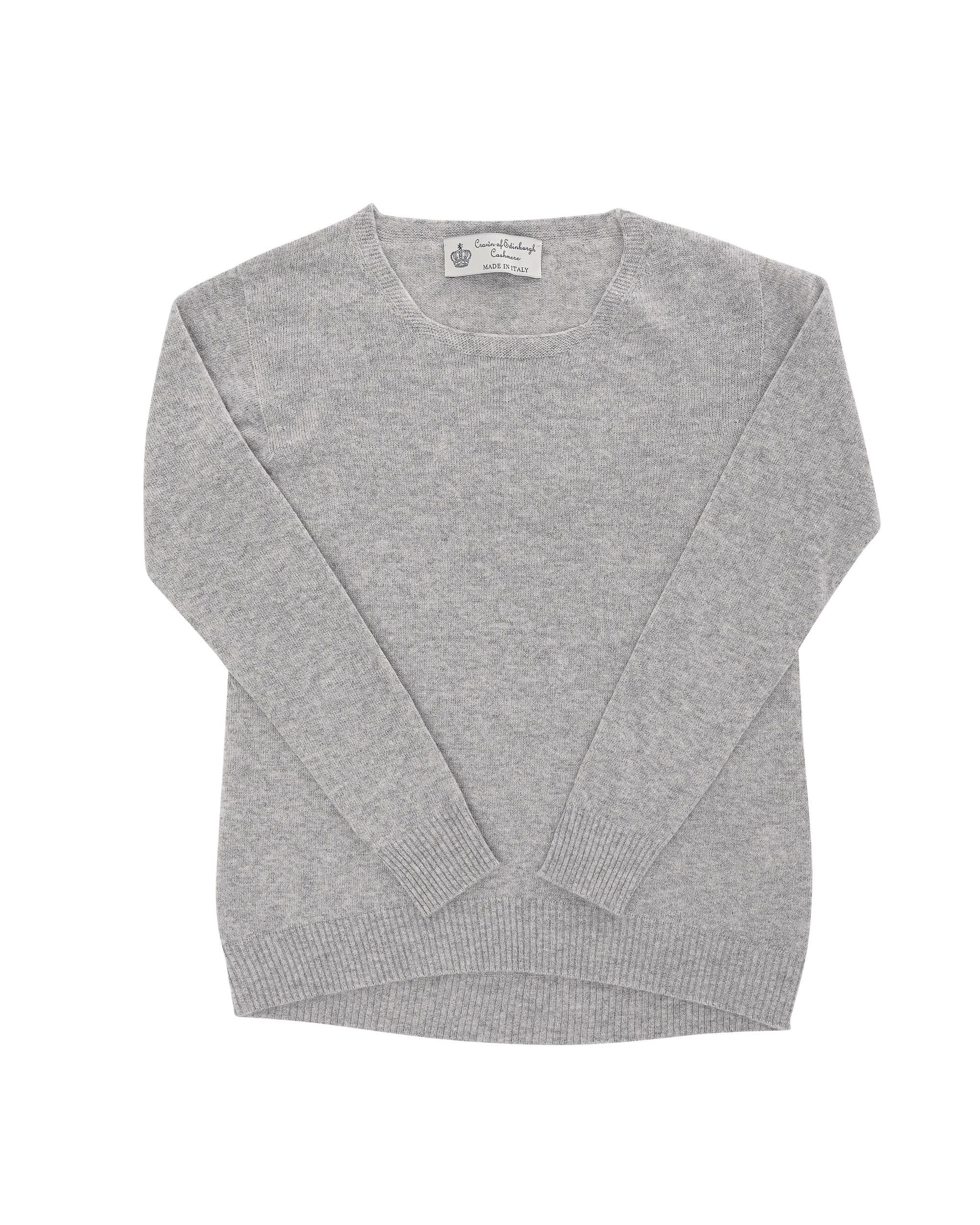 Maglione da donna in cashmere con scollo quadrato Crown of Edinburgh COE 006 OYSTER