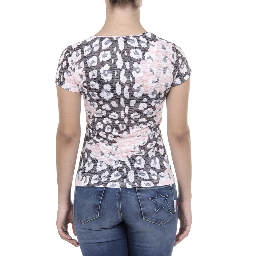 Andrew Charles T-shirt da donna a maniche corte con scollo rotondo, colore rosa MAYA