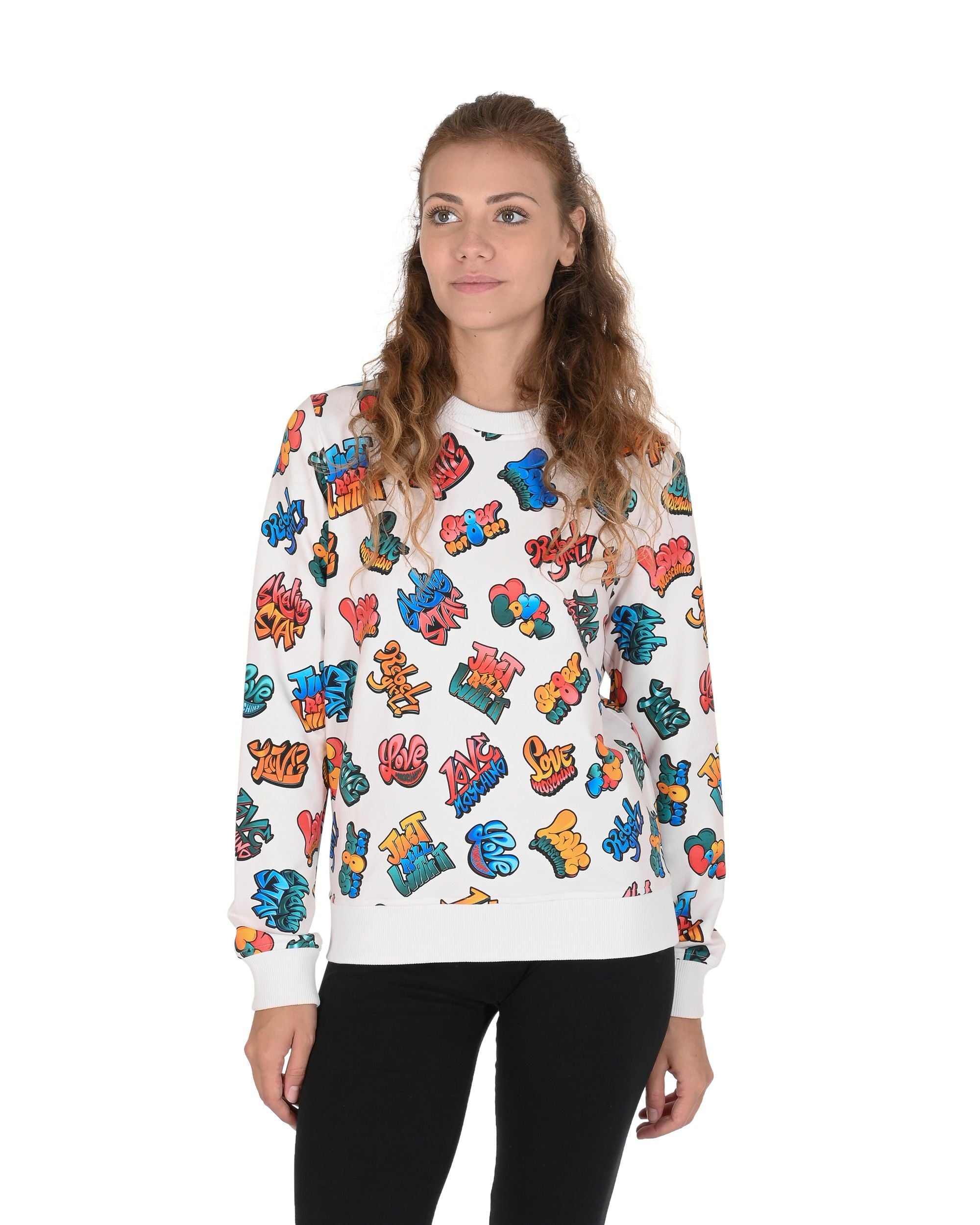 Felpa da donna Love Moschino W 6 302 00 E 2373 0004 GRAFFITI F.PANN