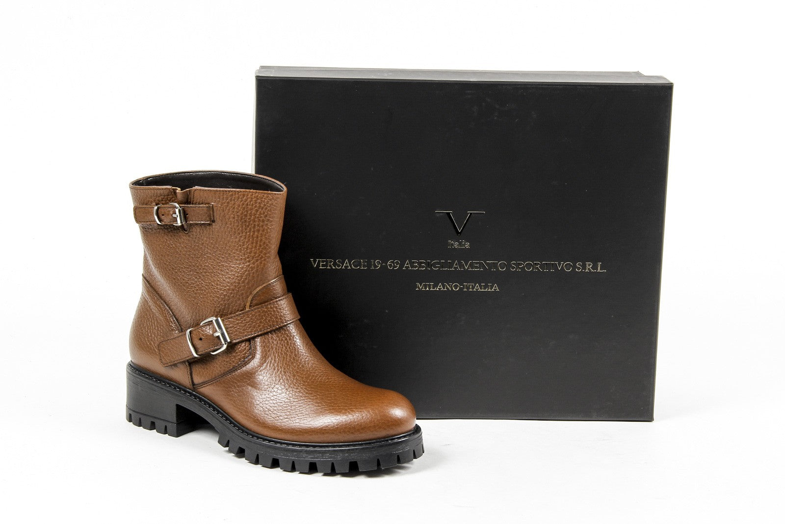 Stivaletto corto da donna V 1969 Italia B1441 CERVO CUOIO