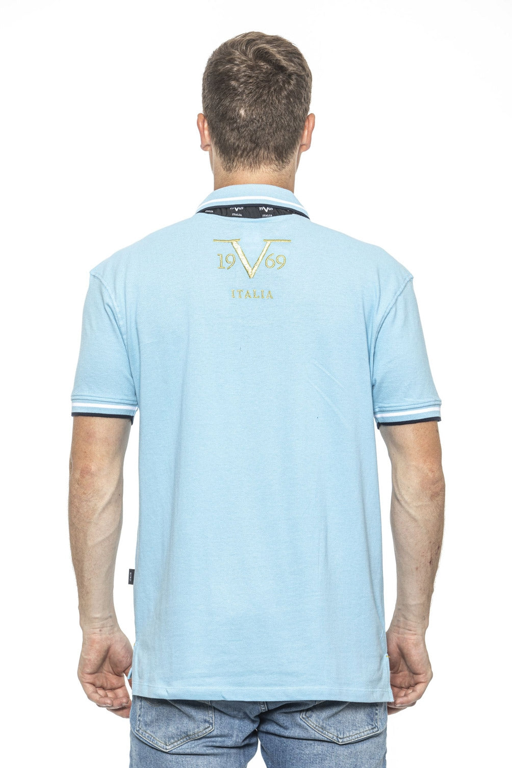 19V69 Italia Polo Uomo Blu RETRO AZZURRO