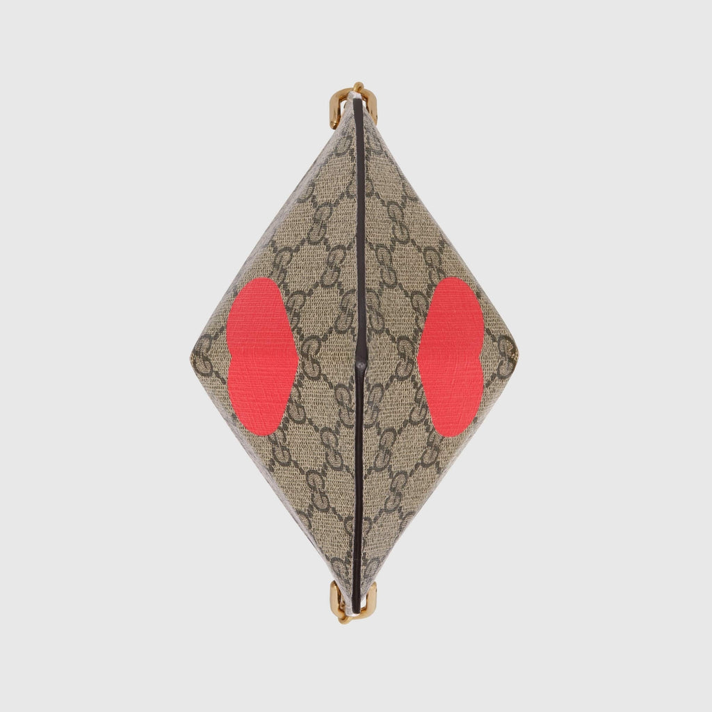 Gucci GG Supreme Monogram San Valentino marrone rosso