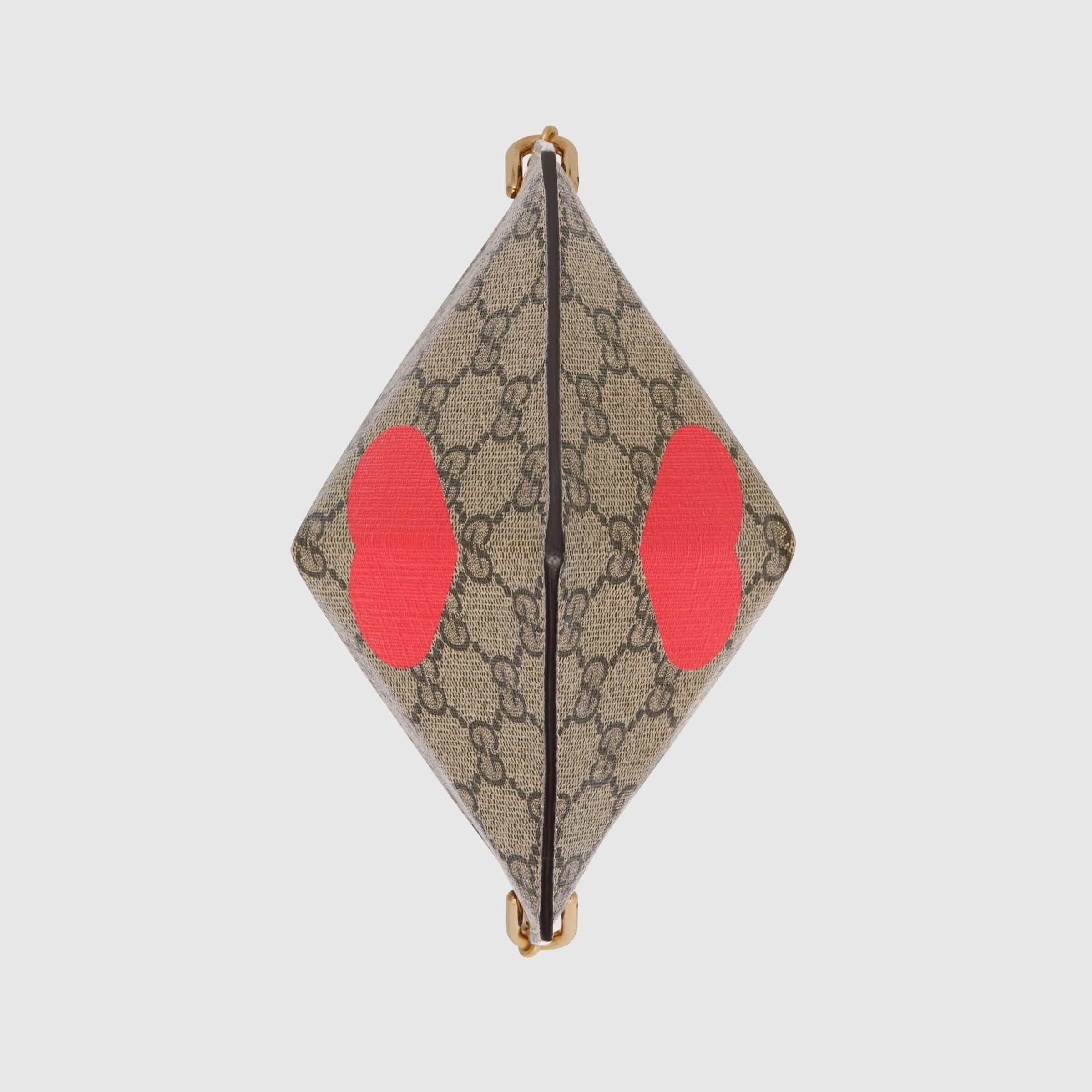 Gucci GG Supreme Monogram San Valentino marrone rosso