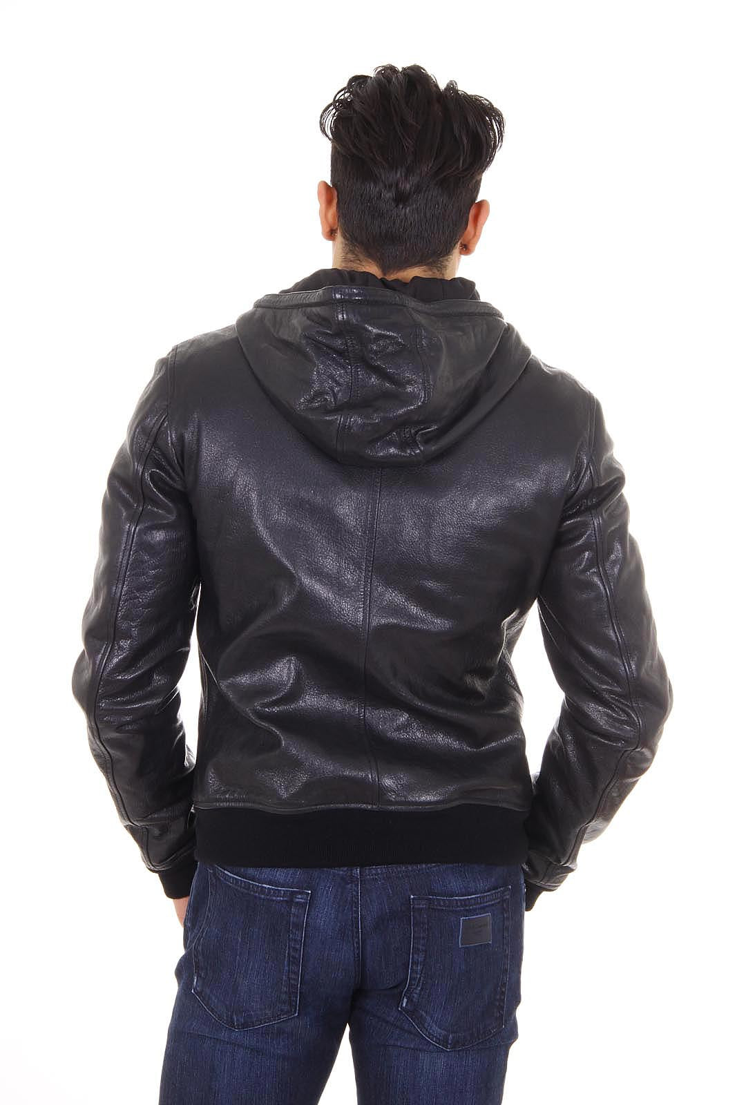 Giacca in pelle da uomo Dolce & Gabbana G9DG9L FUL1M N0000