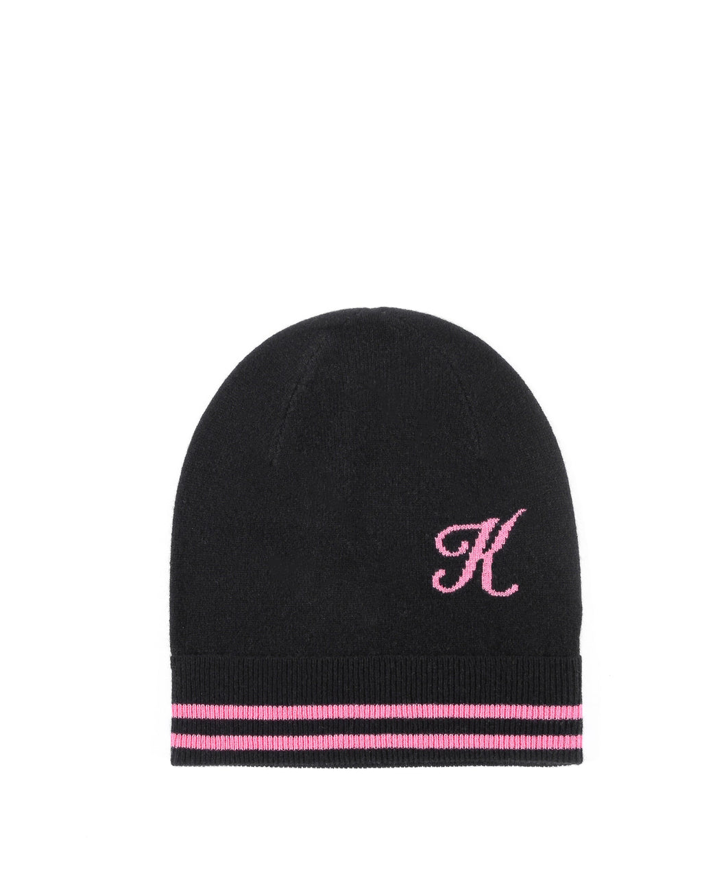 Berretto monogrammato in cashmere - Nero
