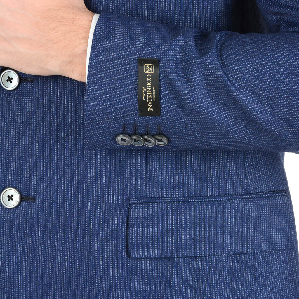 Abito da uomo Corneliani maniche lunghe blu Super 110's