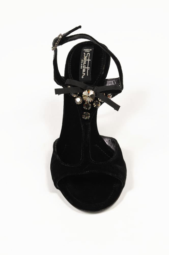 Sandalo donna Sebastian Milano 2454 VELLUTO NERO(VE)