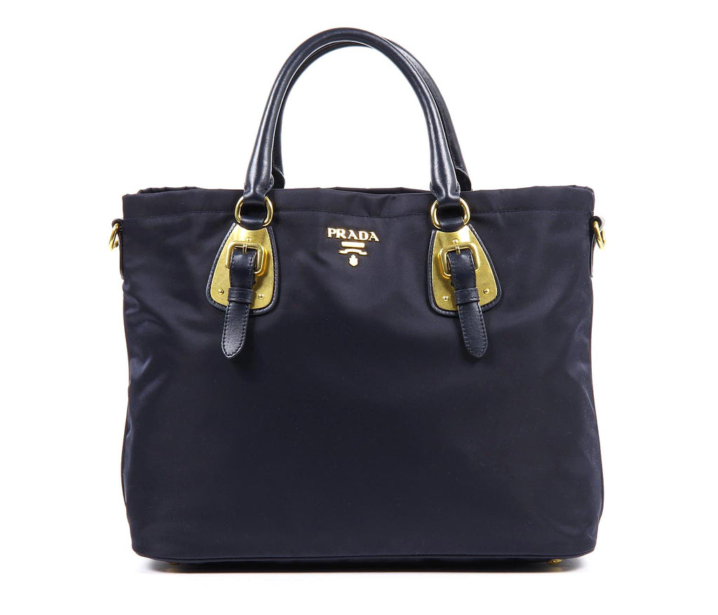 Borsa tote Prada BN1902 Blu Tessuto Soft Calf