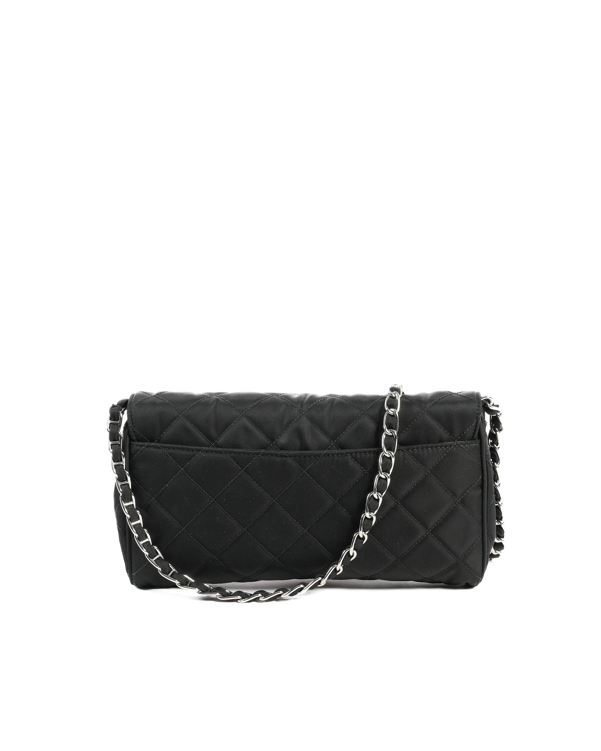 Borsa Prada Clutch BP0584 nera Impuntu Tessuto
