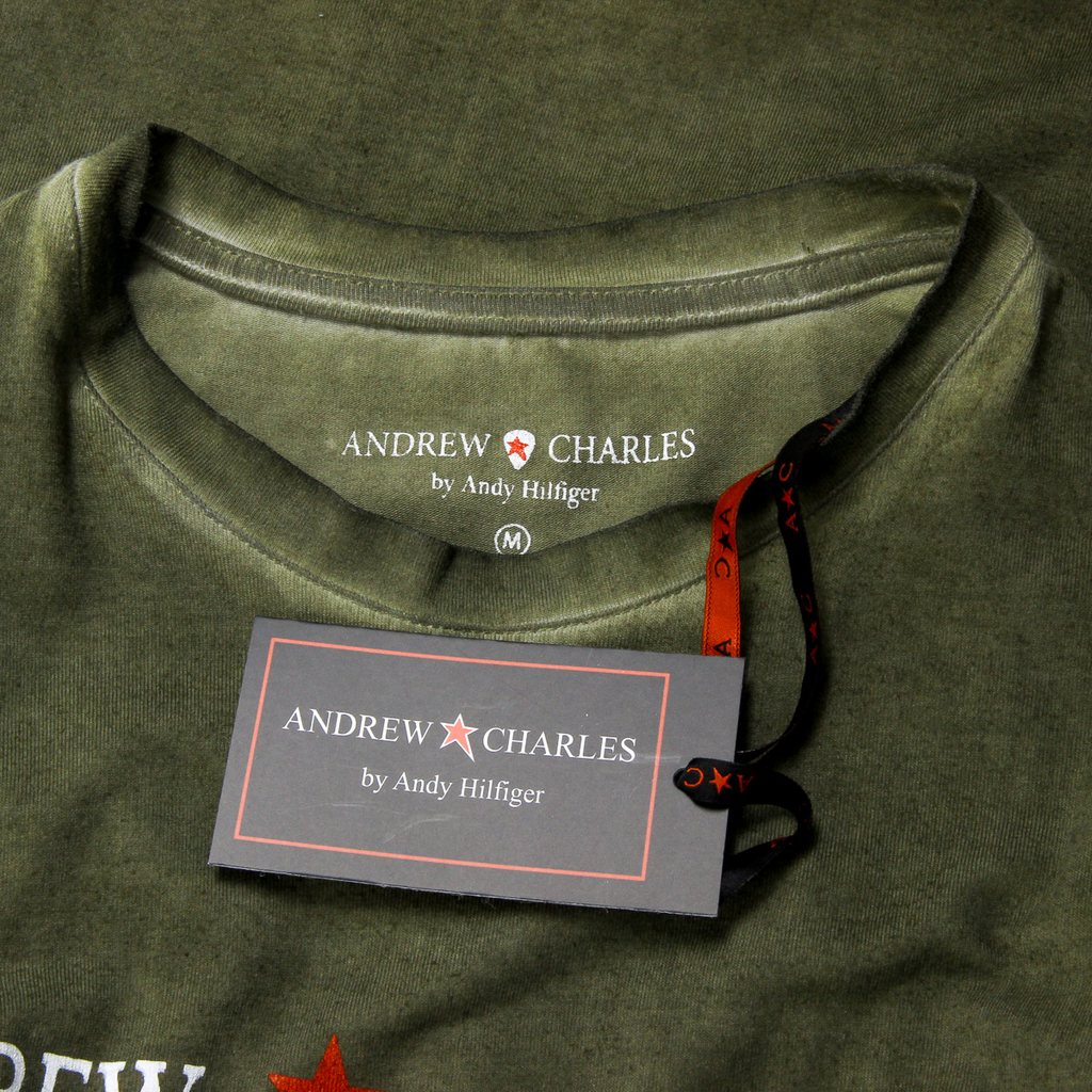 Andrew Charles T-shirt da uomo a maniche corte con scollo rotondo, verde KARITA