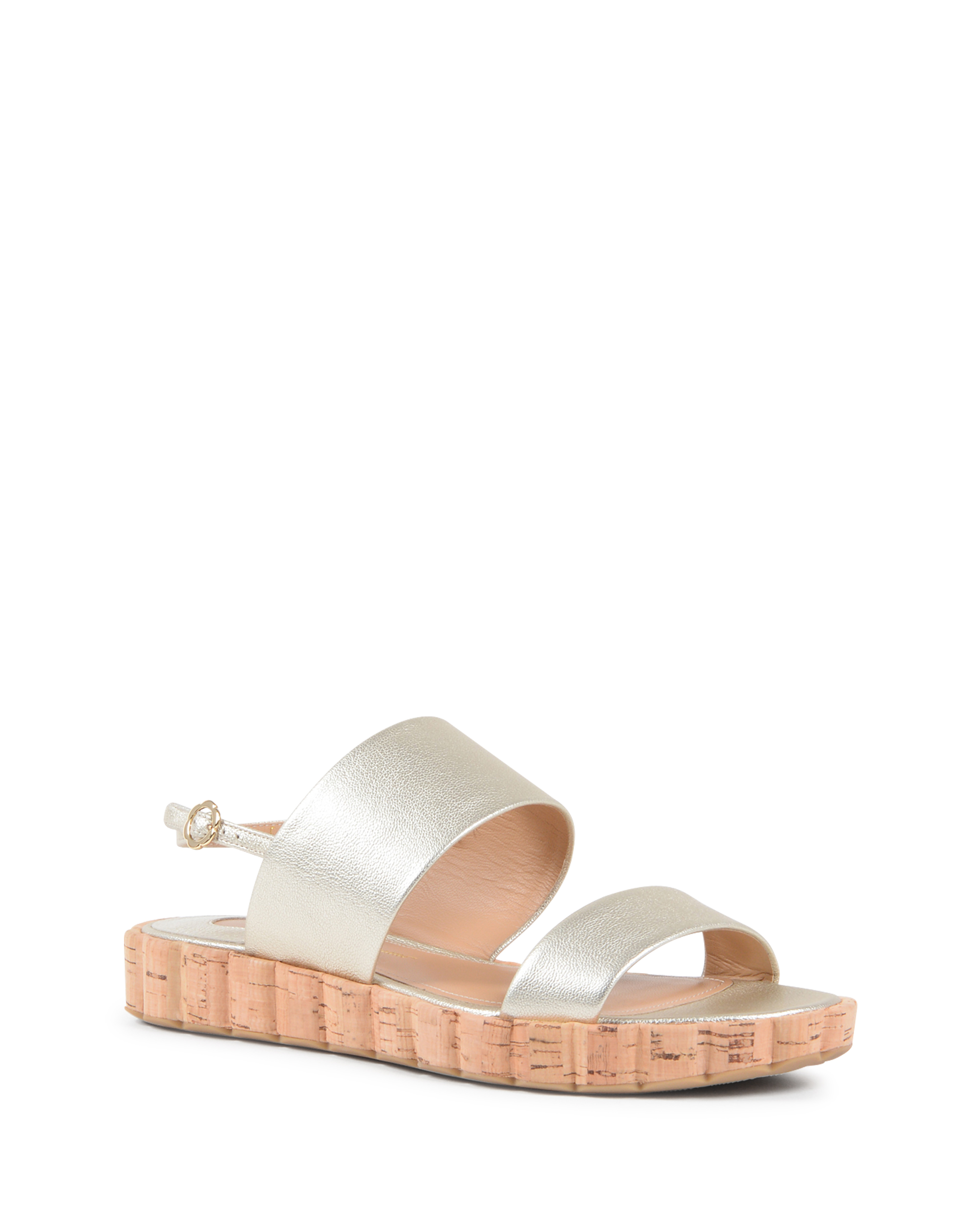 Salvatore Ferragamo Sandalo Con Plateau Donna Platino LUSIA
