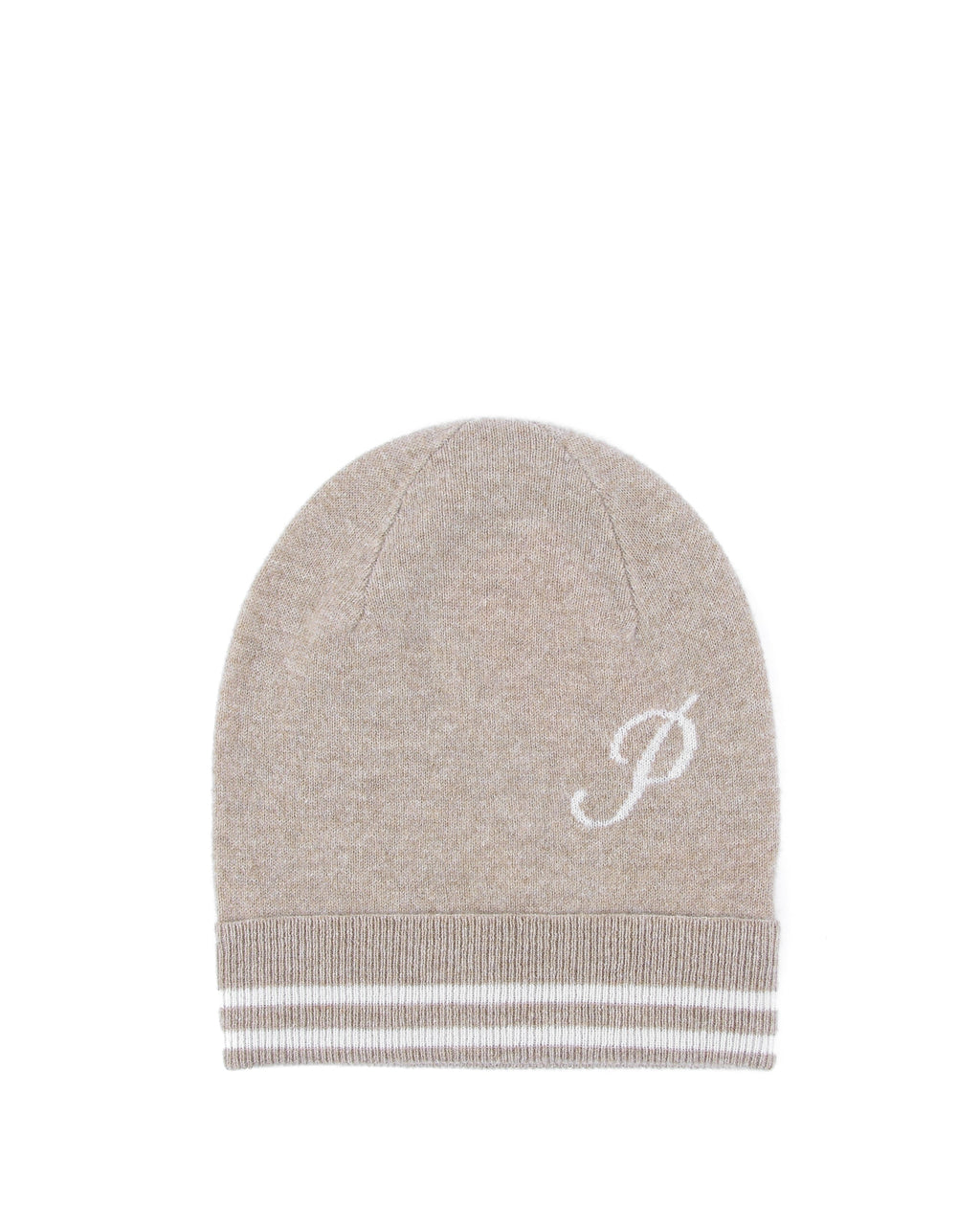 Berretto in cashmere con monogramma - Cammello