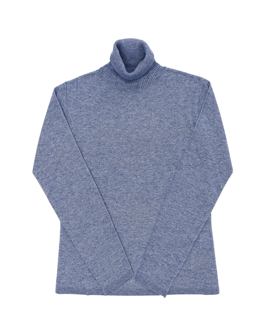 Maglione dolcevita da donna in cashmere Crown of Edinburgh COE 0020 BLU MELANGE