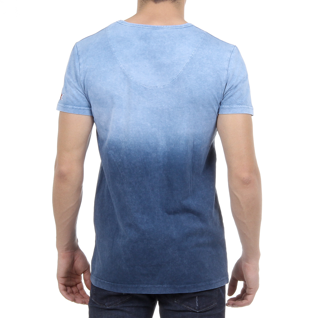 Andrew Charles Maglietta da uomo a maniche corte con scollo a V blu ELI