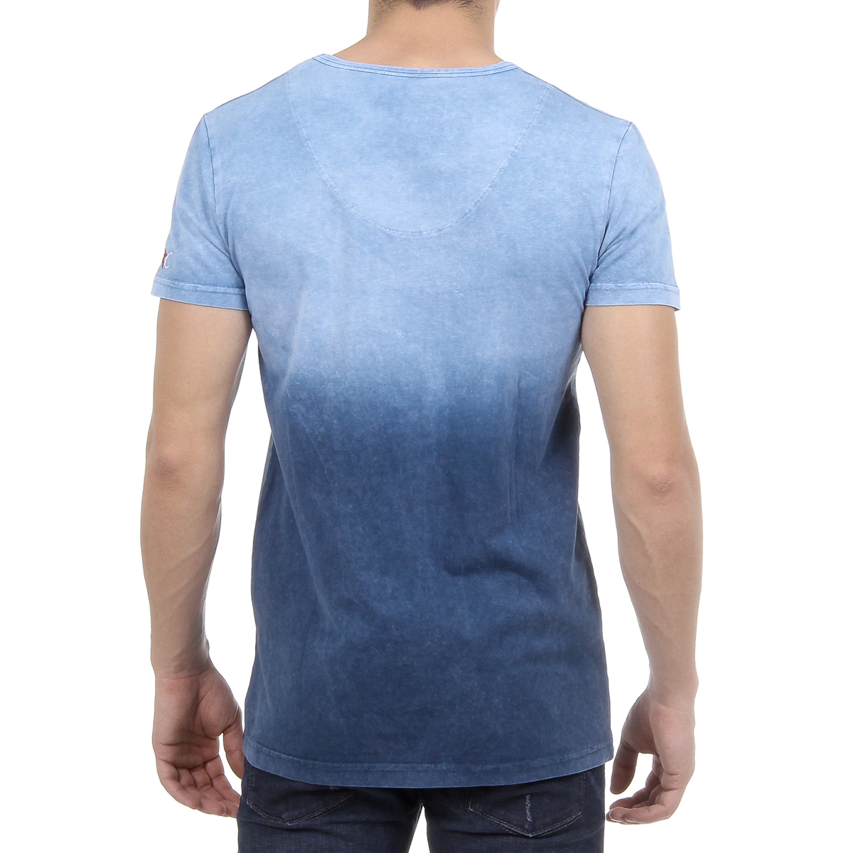 Andrew Charles Maglietta da uomo a maniche corte con scollo a V blu ELI