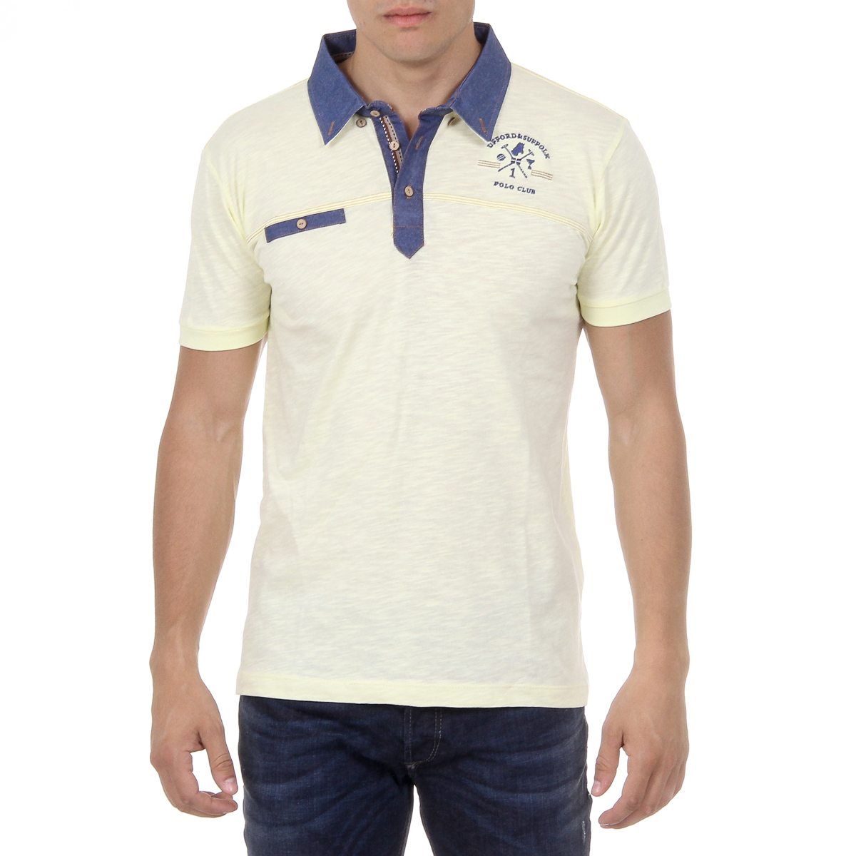 Polo da uomo a maniche corte Ufford & Suffolk Polo Club US007B GIALLO