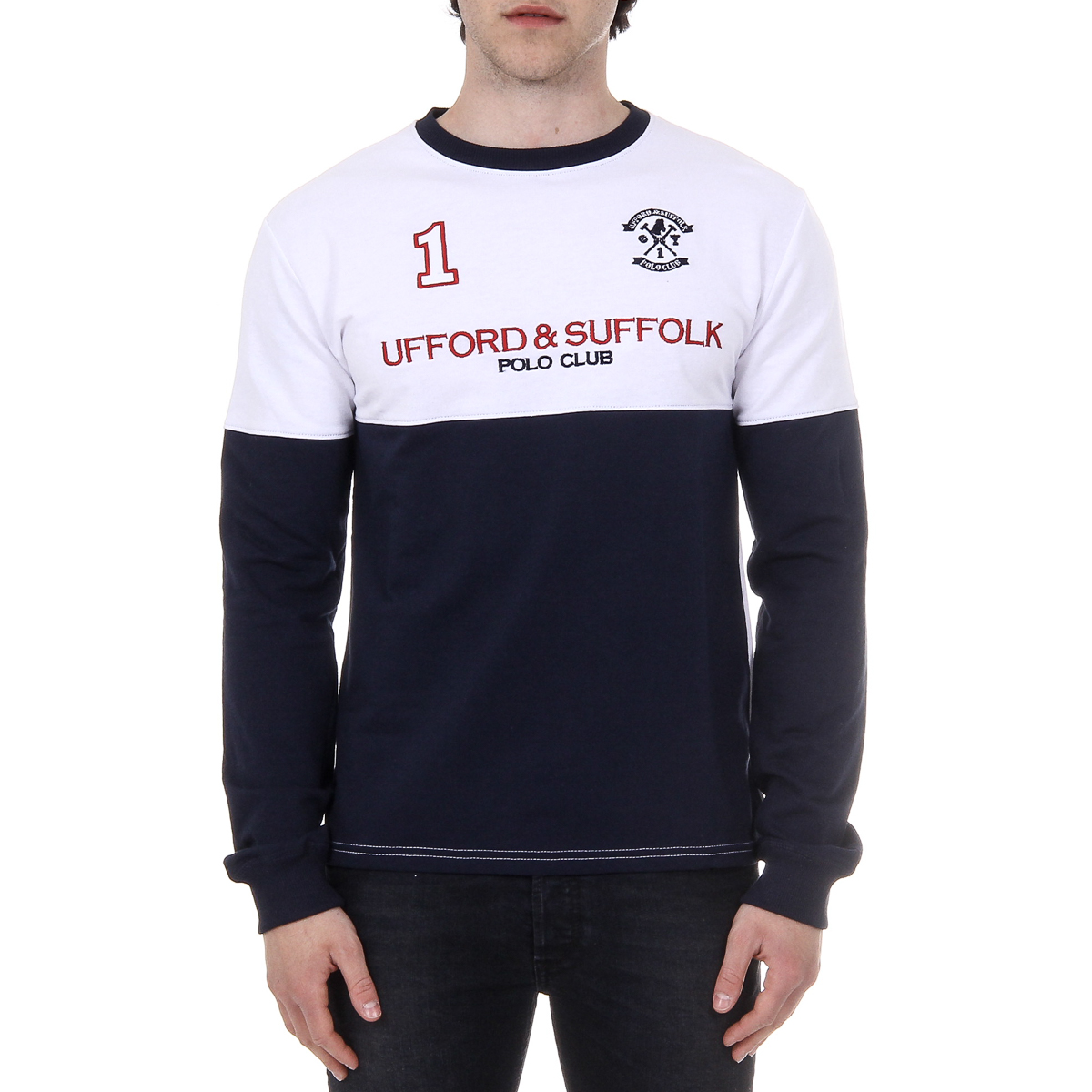Maglione da uomo a maniche lunghe con scollo tondo Ufford & Suffolk Polo Club