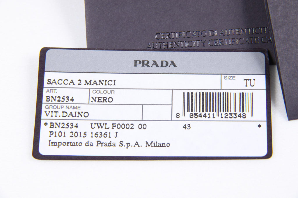 Borsa tote hobo Prada BN2534 Nero Vitello Daino